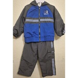 Al & Ray Toddlers Boys 2 Piece Gray & Blue Jacket & Pants Track Suit Set 24M